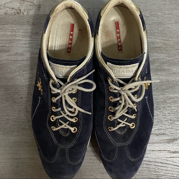 Prada Suede Navy Sneakers Vintage - Picture 6 of 8